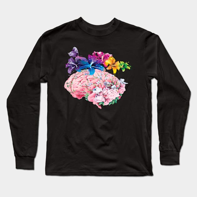 Flower Brain shirt Long Sleeve T-Shirt by Tee Shop